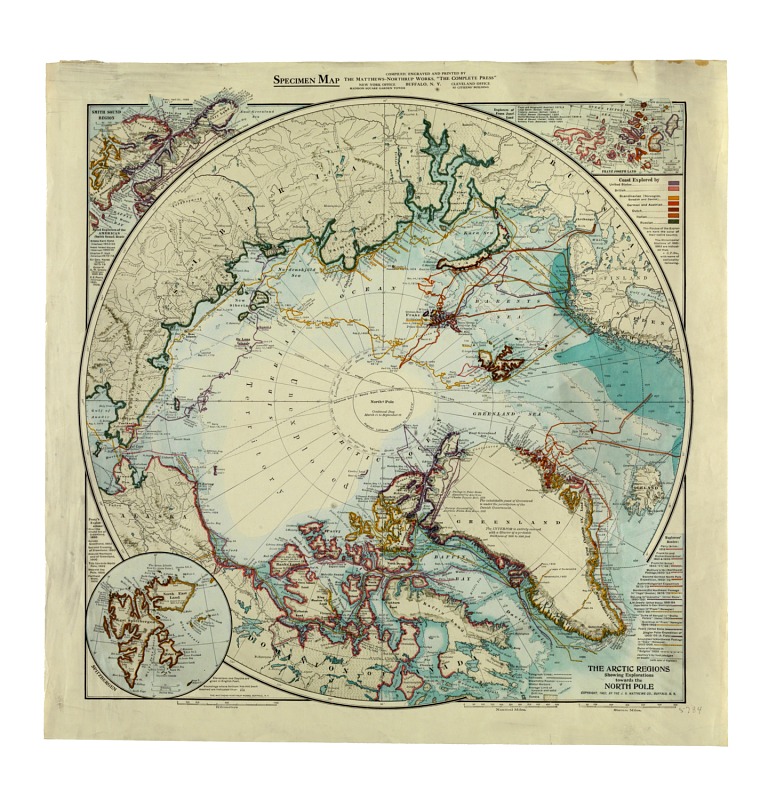 Print, Map of Arctic Region, ca 1907. GA*05784.